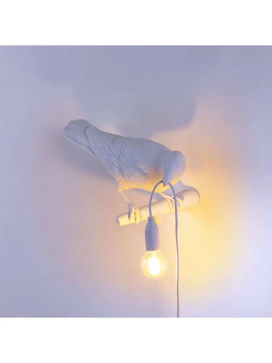 Seletti Bird Lamp White Looking Right OUTDOOR