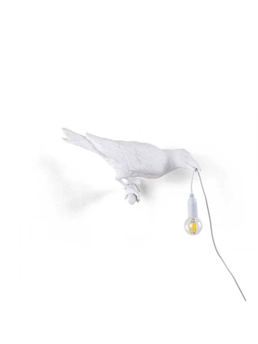 Seletti Bird Lamp White Looking Right OUTDOOR