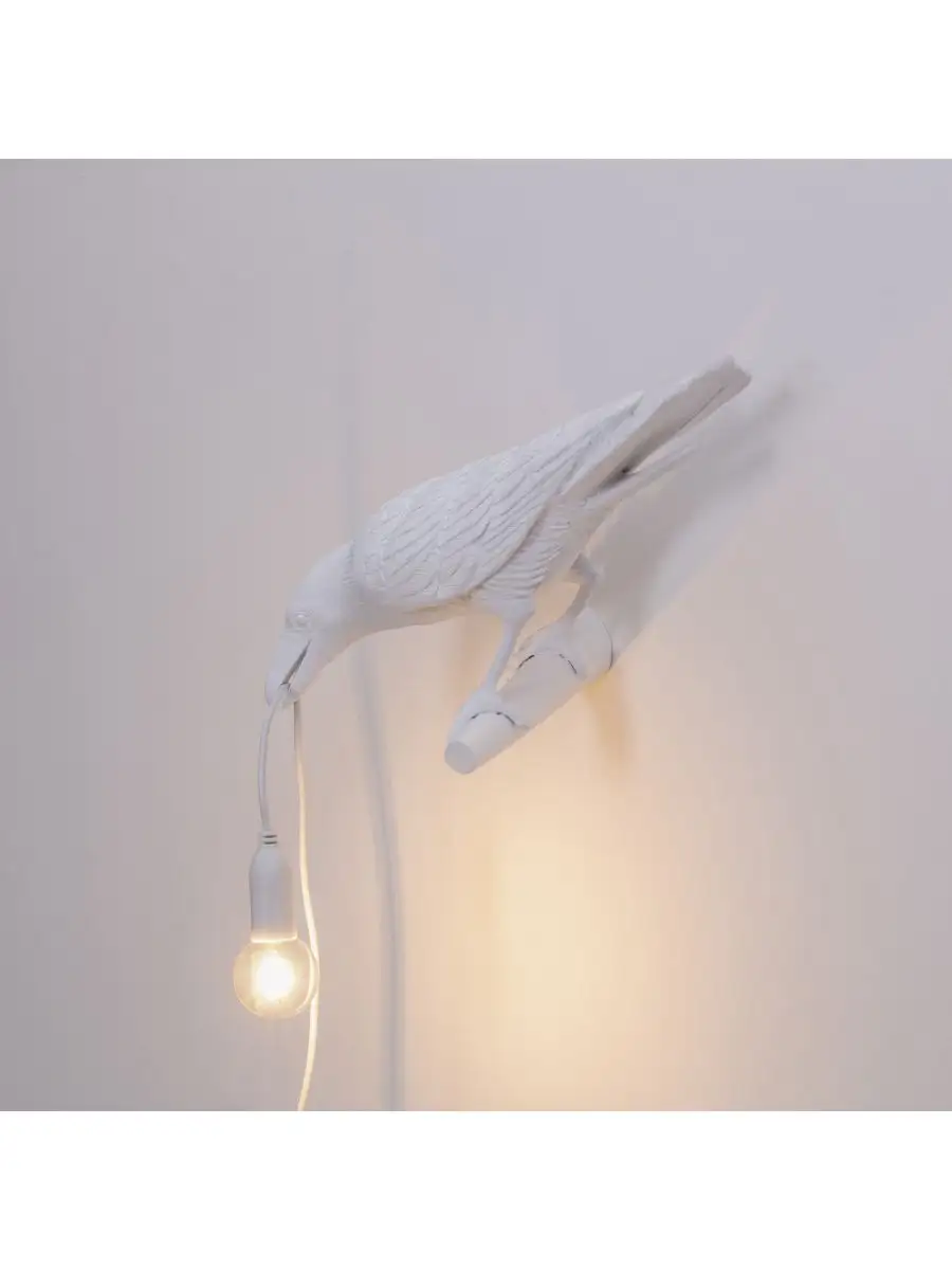Seletti Bird Lamp White Looking Left OUTDOOR
