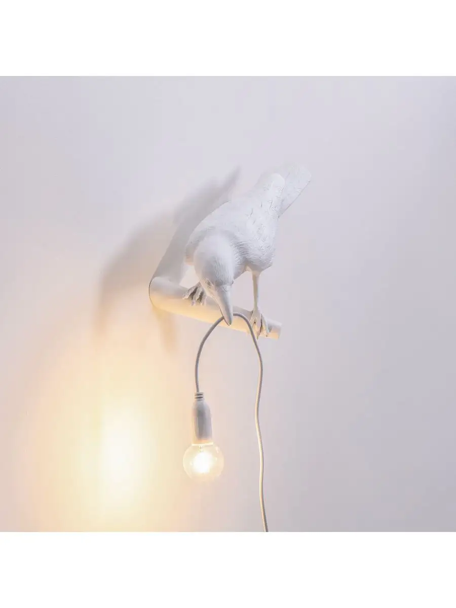 Seletti Bird Lamp White Looking Left OUTDOOR