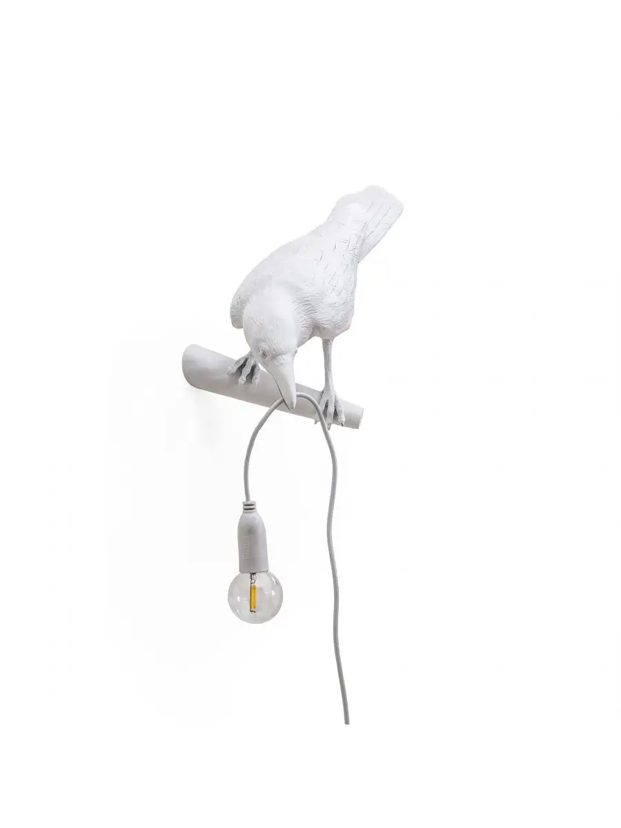 Seletti Bird Lamp White Looking Left OUTDOOR