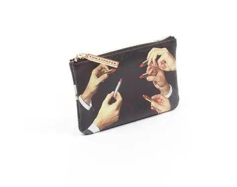 Seletti Toiletpaper Coin Bag Lipsticks Black