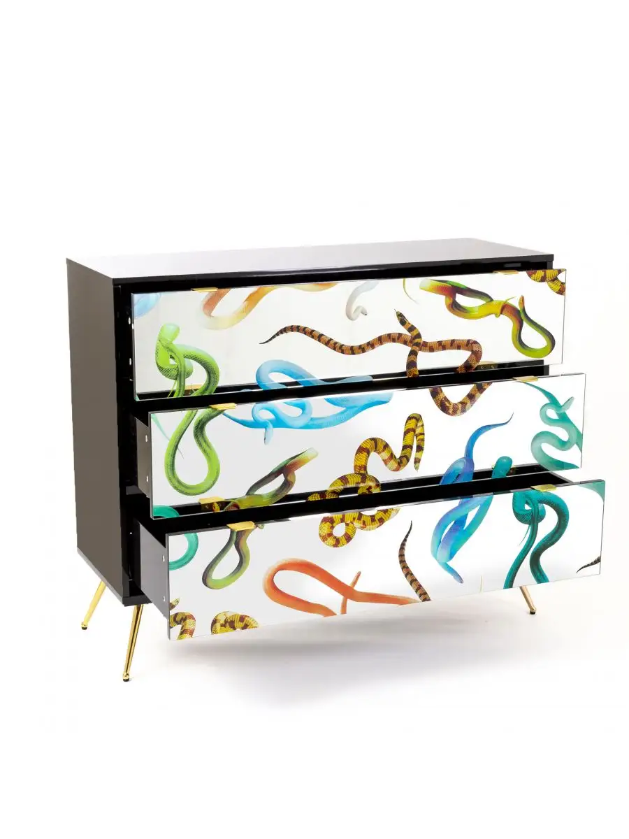 Seletti Toiletpaper Chest of Three Drawers Snakes