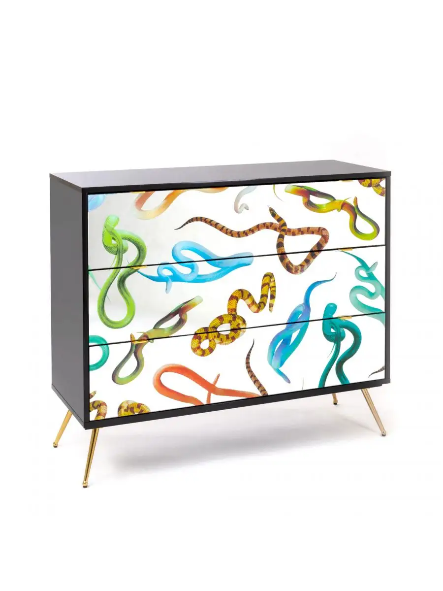 Seletti Toiletpaper Chest of Three Drawers Snakes