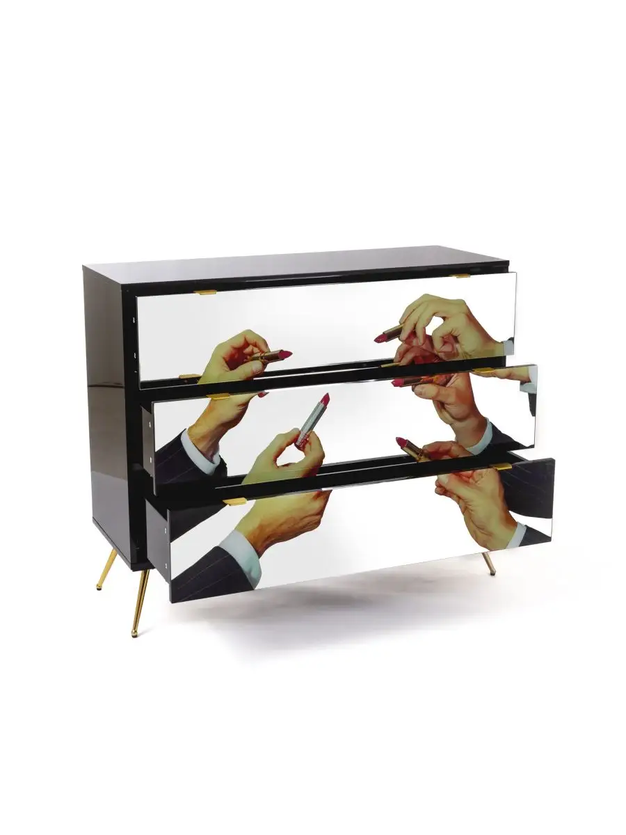 Seletti Toiletpaper Chest of Three Drawers Lipstick