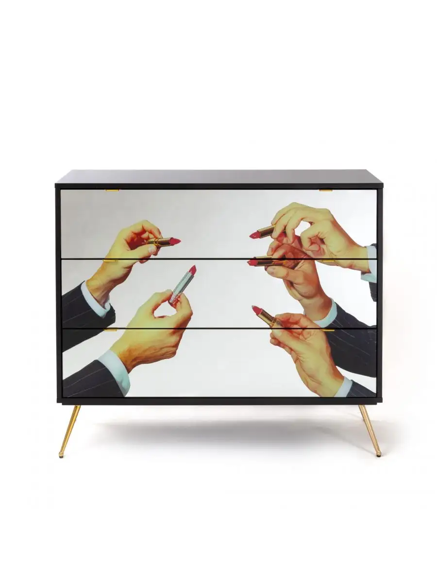 Seletti Toiletpaper Chest of Three Drawers Lipstick