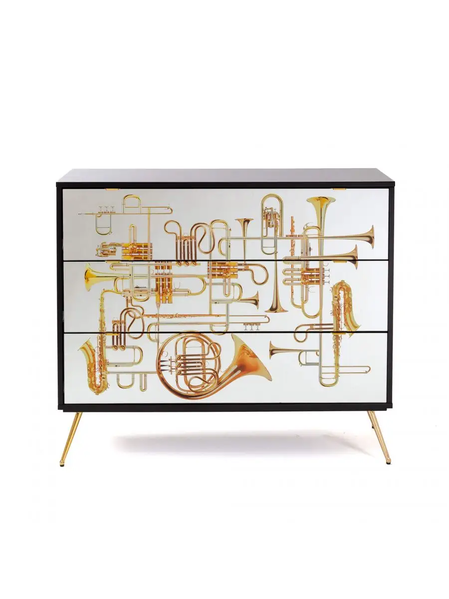 Seletti Toiletpaper Chest of Three Drawers Trumpets