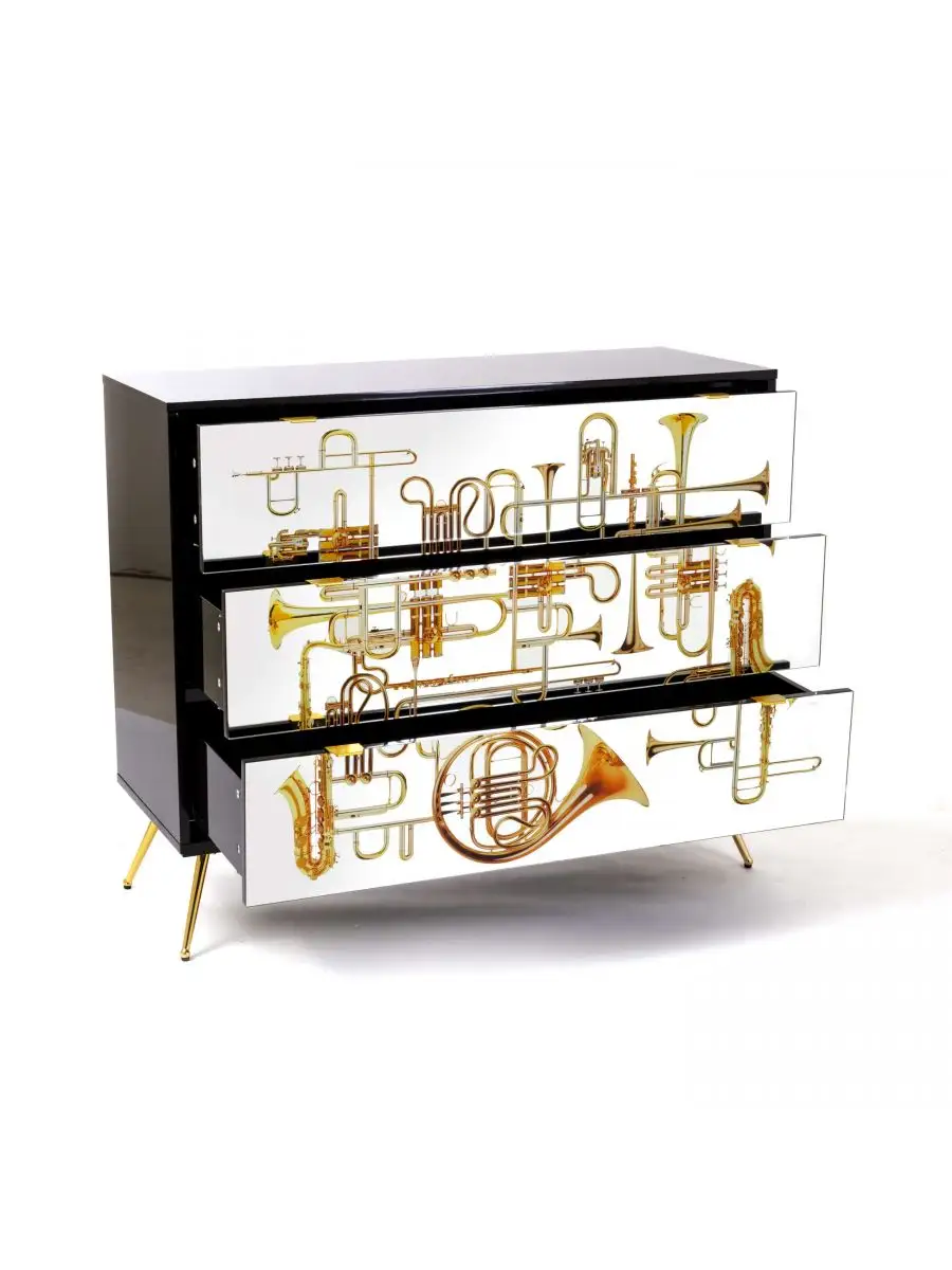 Seletti Toiletpaper Chest of Three Drawers Trumpets