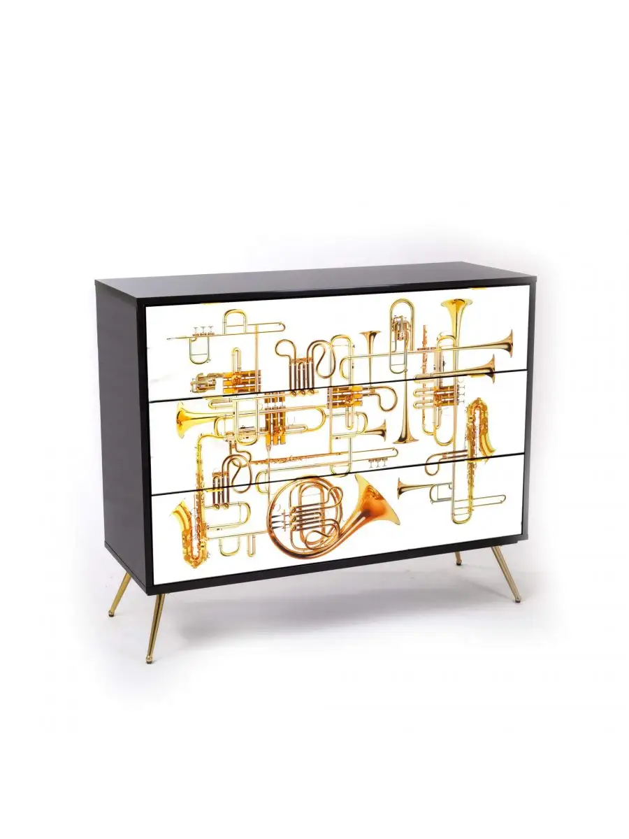 Seletti Toiletpaper Chest of Three Drawers Trumpets