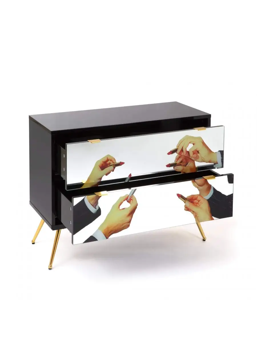 Seletti Toiletpaper Chest of Two Drawers Lipstick