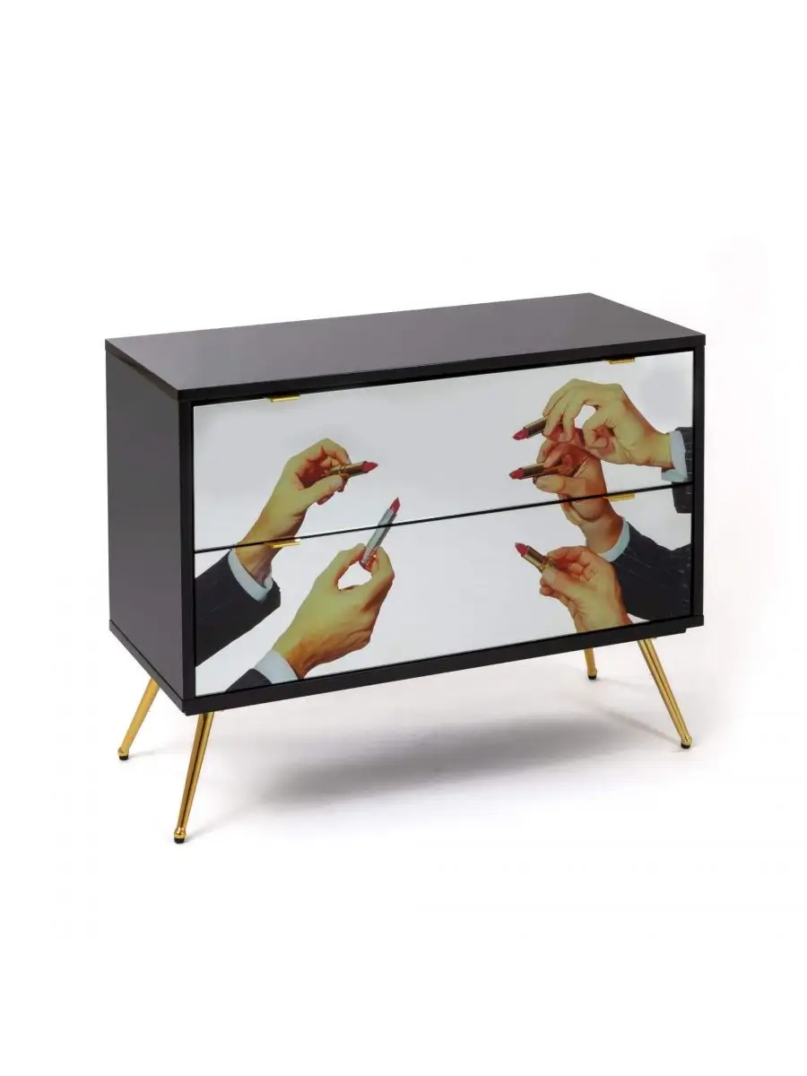Seletti Toiletpaper Chest of Two Drawers Lipstick