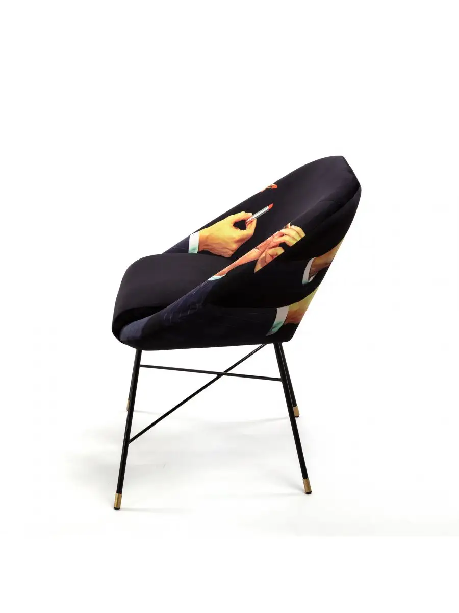 Seletti Toiletpaper Padded Chair Lipsticks Black