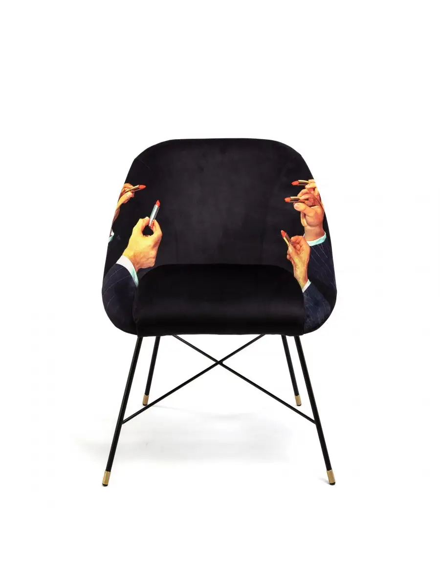 Seletti Toiletpaper Padded Chair Lipsticks Black