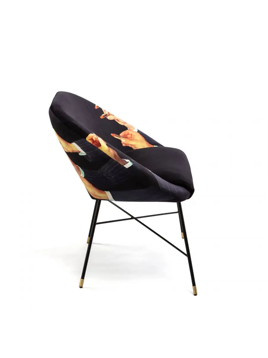 Seletti Toiletpaper Padded Chair Lipsticks Black