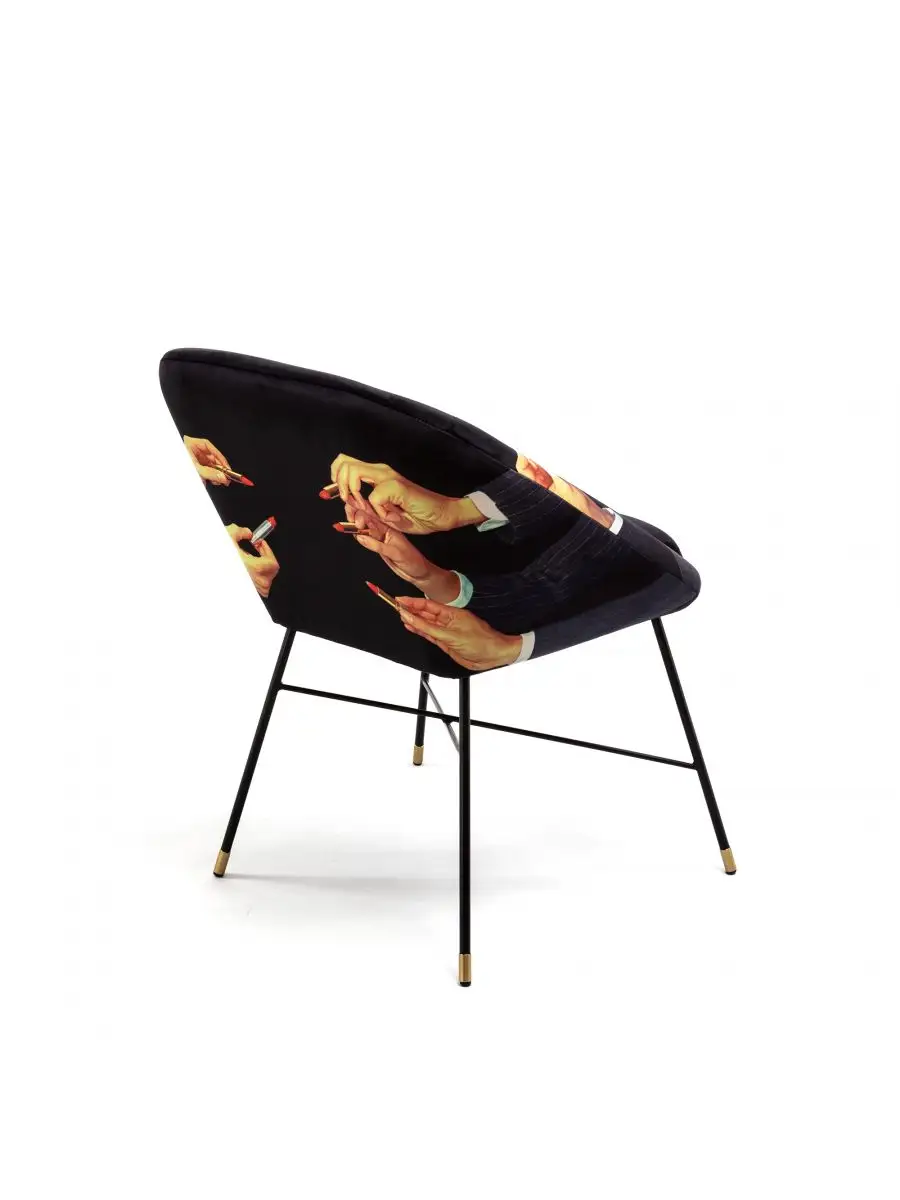 Seletti Toiletpaper Padded Chair Lipsticks Black