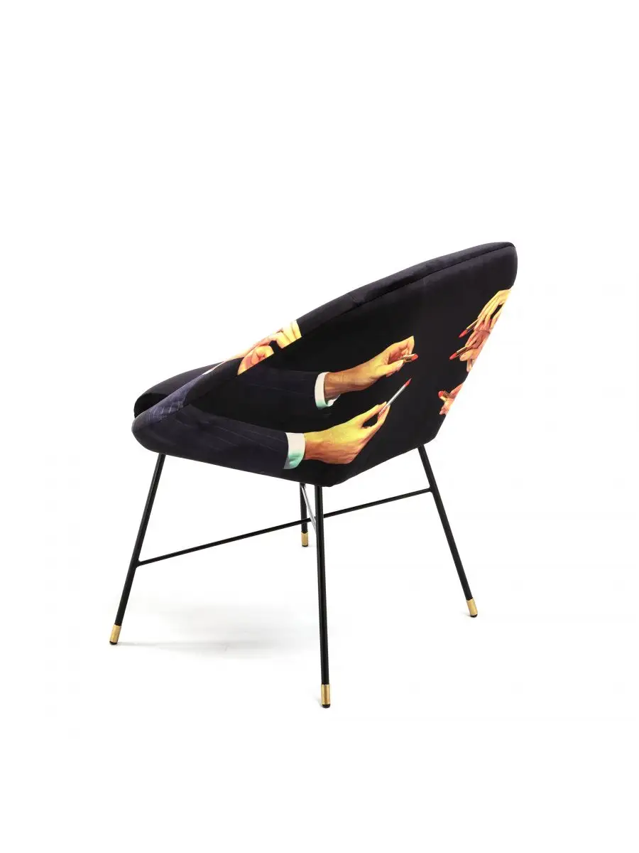 Seletti Toiletpaper Padded Chair Lipsticks Black