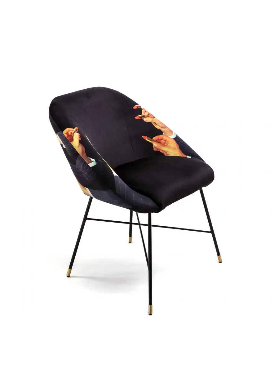 Seletti Toiletpaper Padded Chair Lipsticks Black