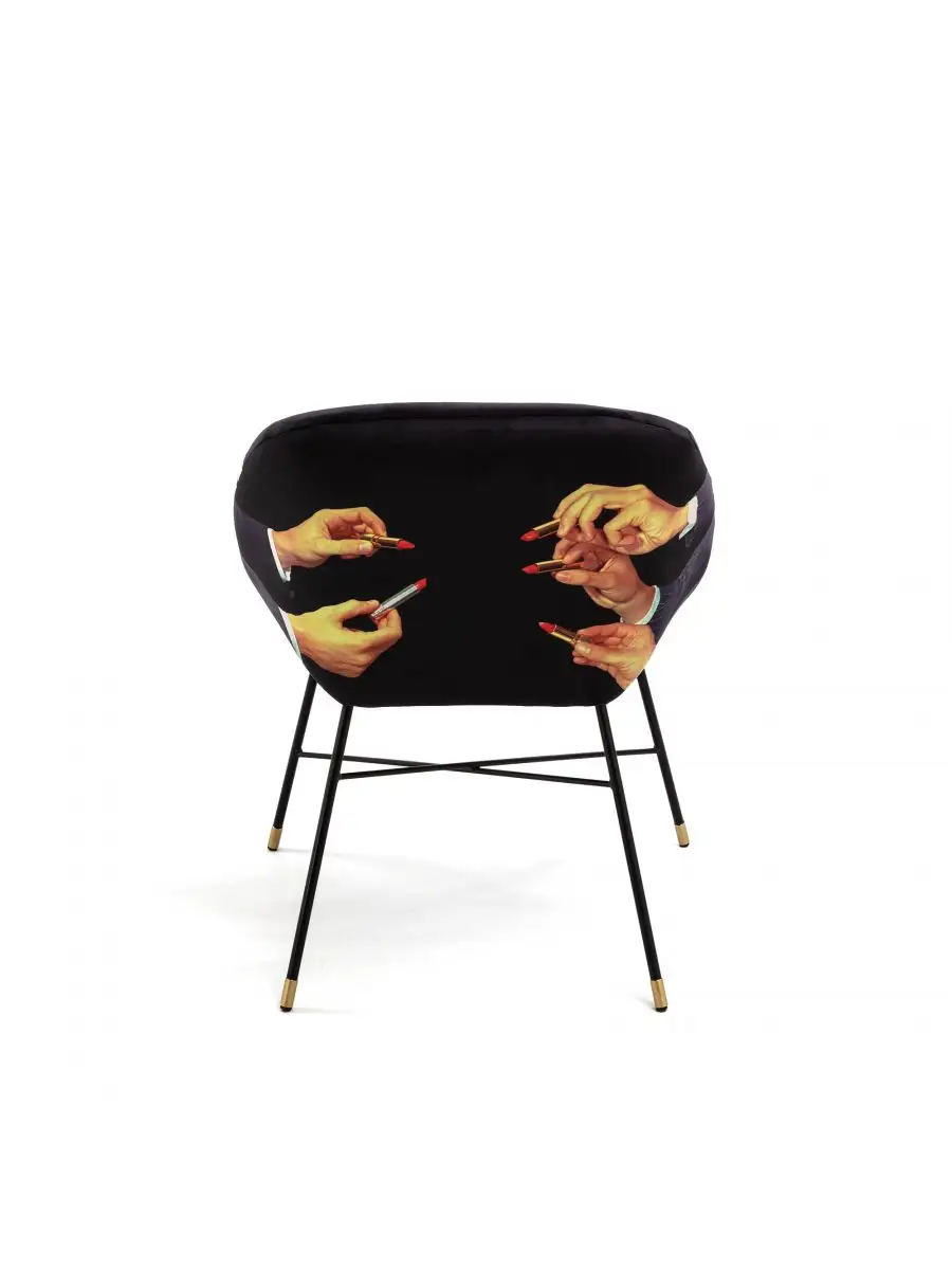 Seletti Toiletpaper Padded Chair Lipsticks Black