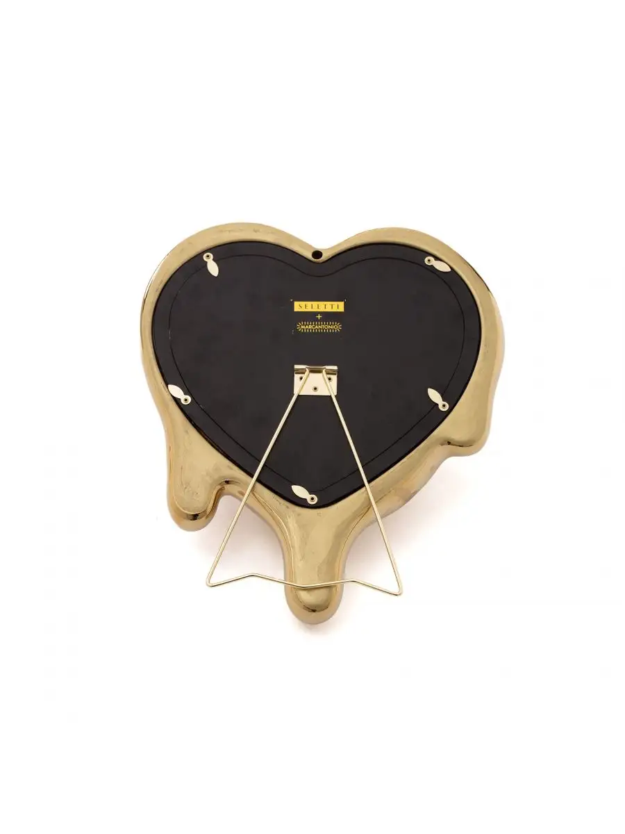 Seletti Melted Heart Gold - Mirror and Photo Frame