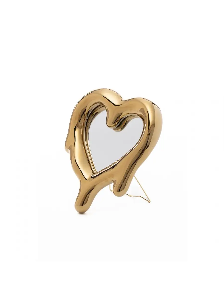 Seletti Melted Heart Gold - Mirror and Photo Frame