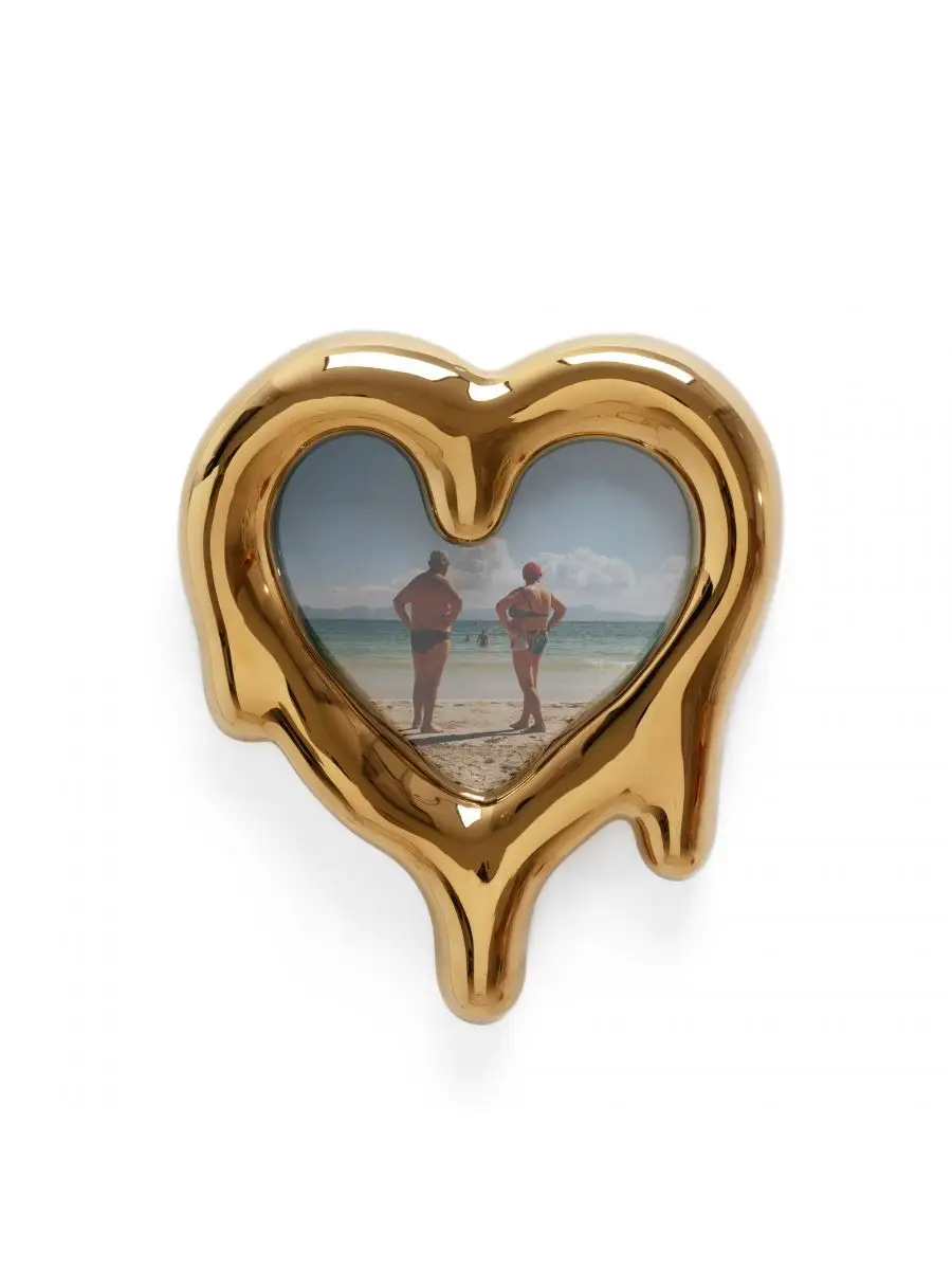 Seletti Melted Heart Gold - Mirror and Photo Frame