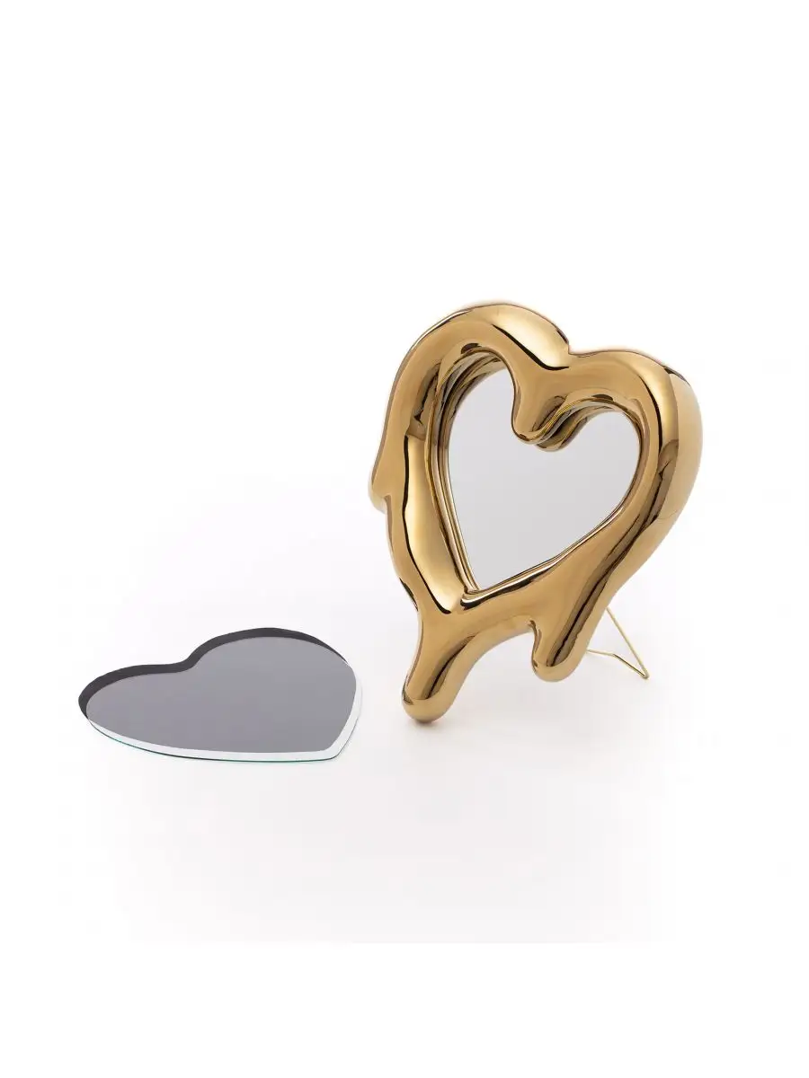 Seletti Melted Heart Gold - Mirror and Photo Frame