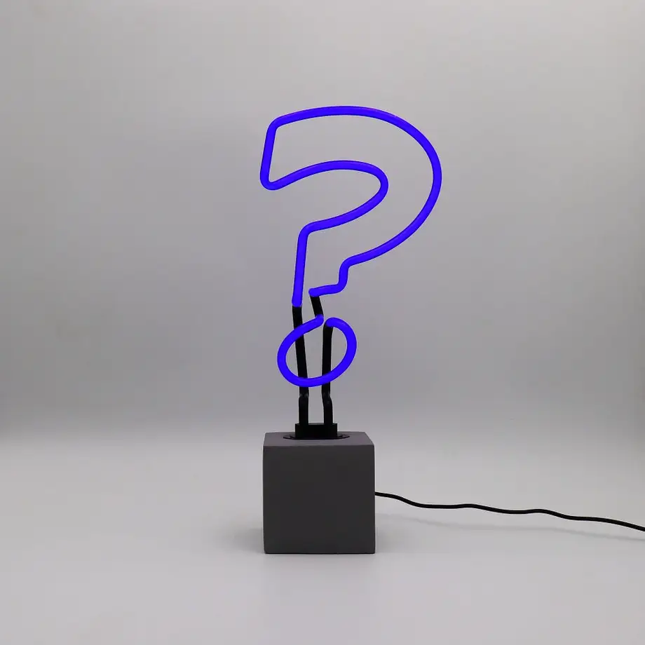 Question Mark Neon Cement Base
