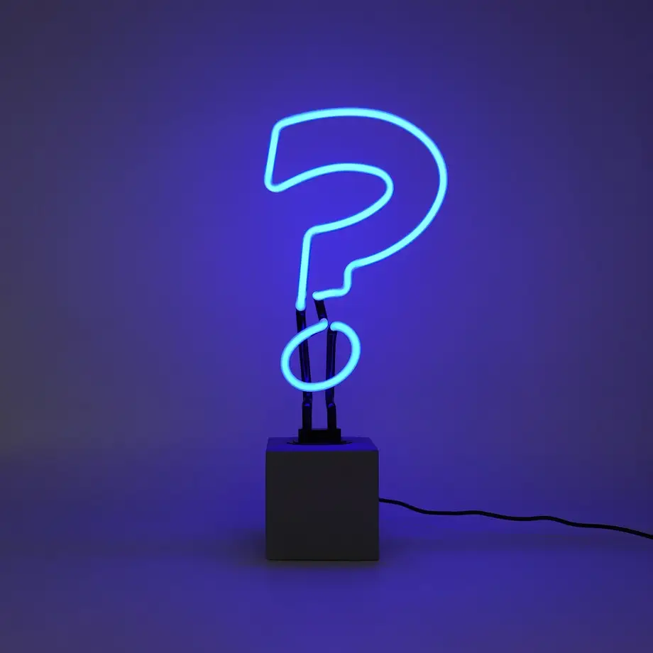 Question Mark Neon Cement Base