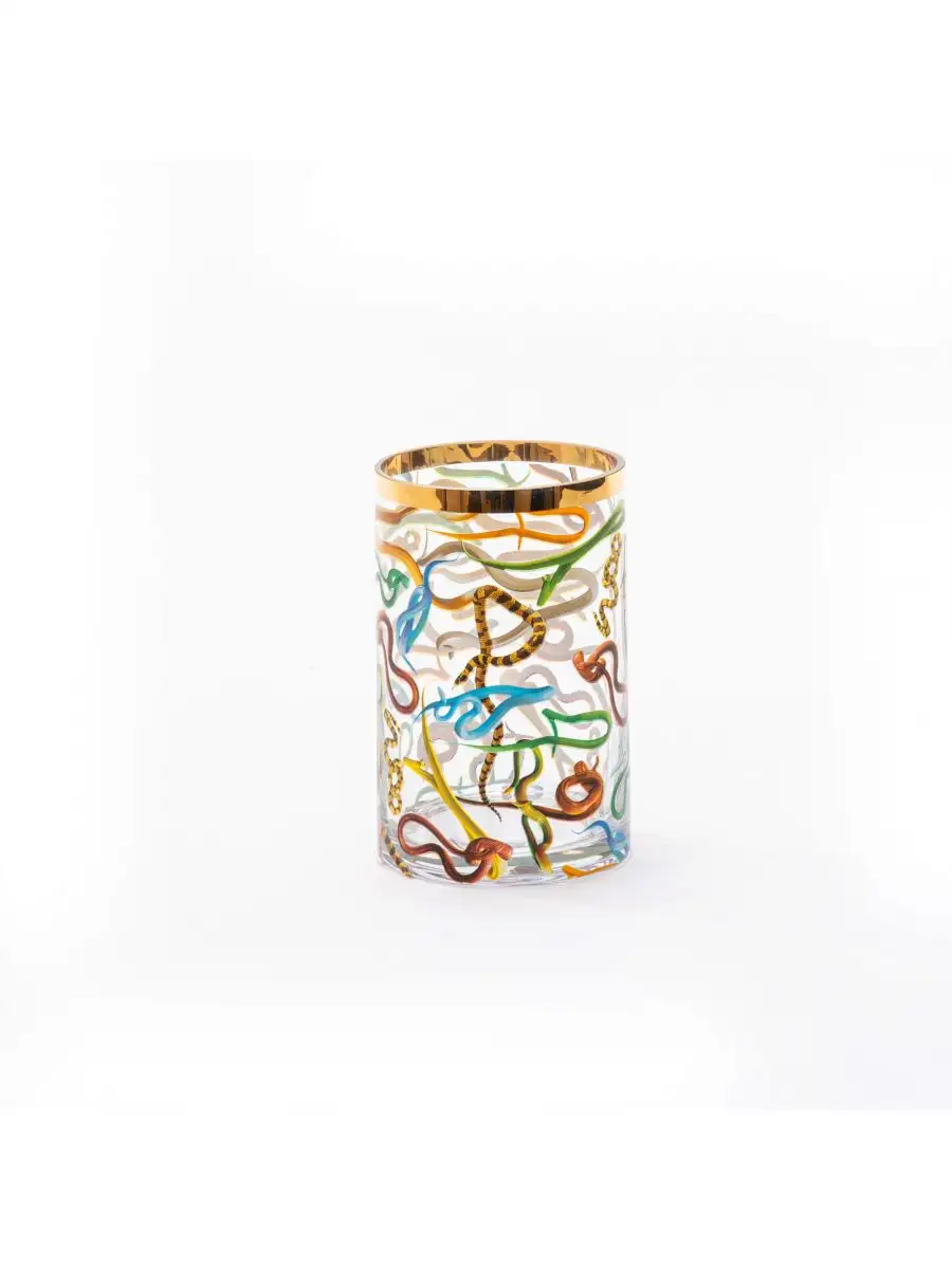 Seletti Toiletpaper Glass Vase Cylindrical Small Snakes