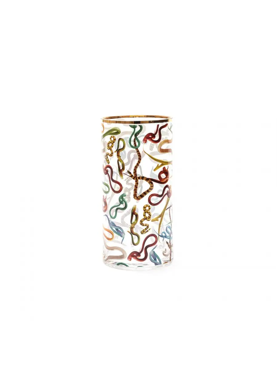 Seletti Toiletpaper Glass Vase Cylindrical Medium Snakes