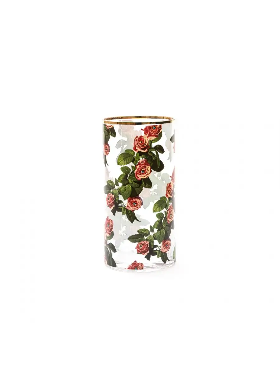 Seletti Toiletpaper Glass Vase Cylindrical Medium Roses