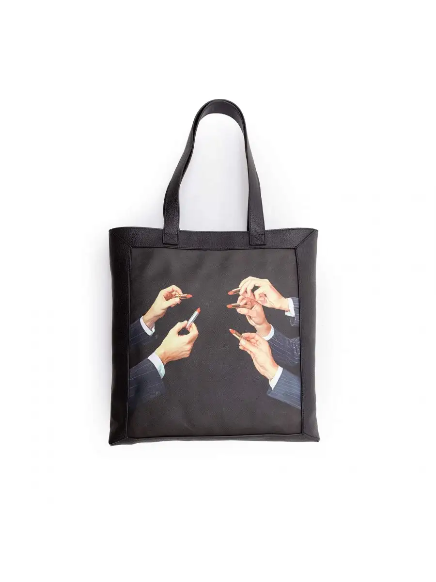 Seletti Toiletpaper Travel Kit Tote Bag Lipstick Black