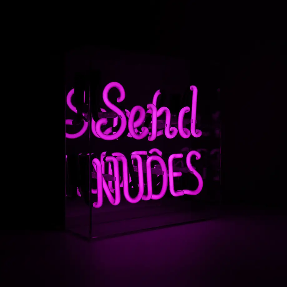 'Send Nudes' Neon Box Sign
