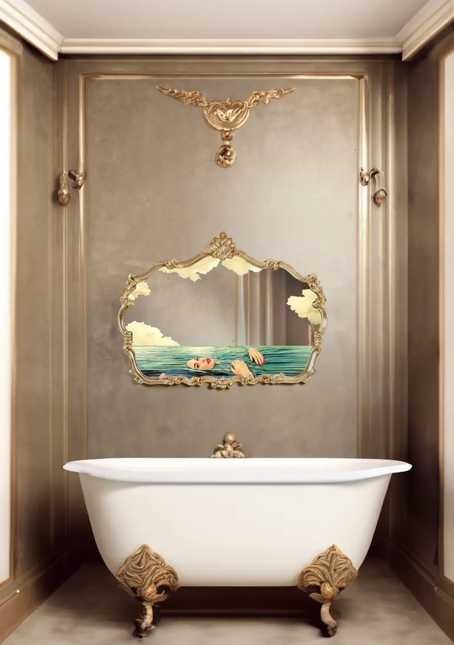 Seletti Toiletpaper Baroque Mirror Seagirl