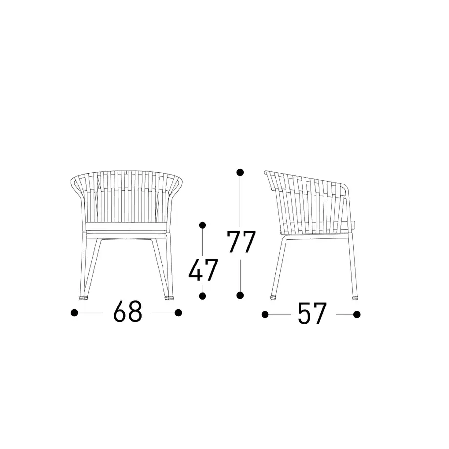 Varaschin Emma Cross Dining Armchair