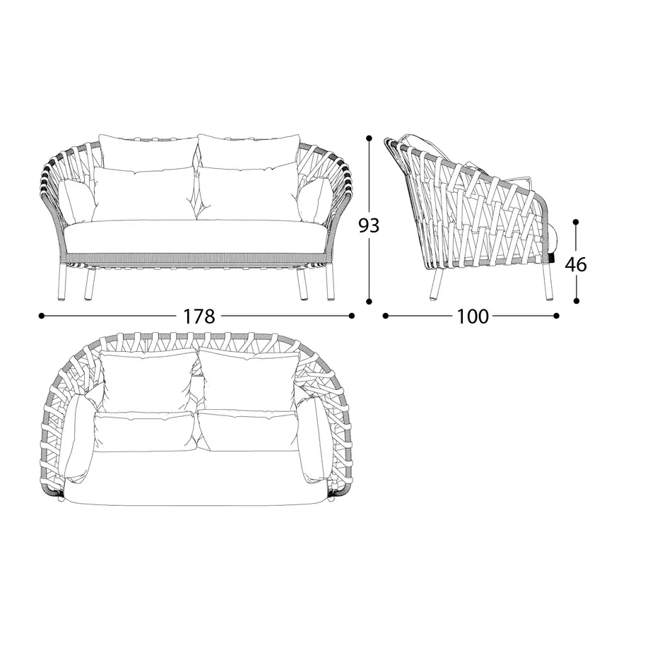 Varaschin Emma Cross Sofa