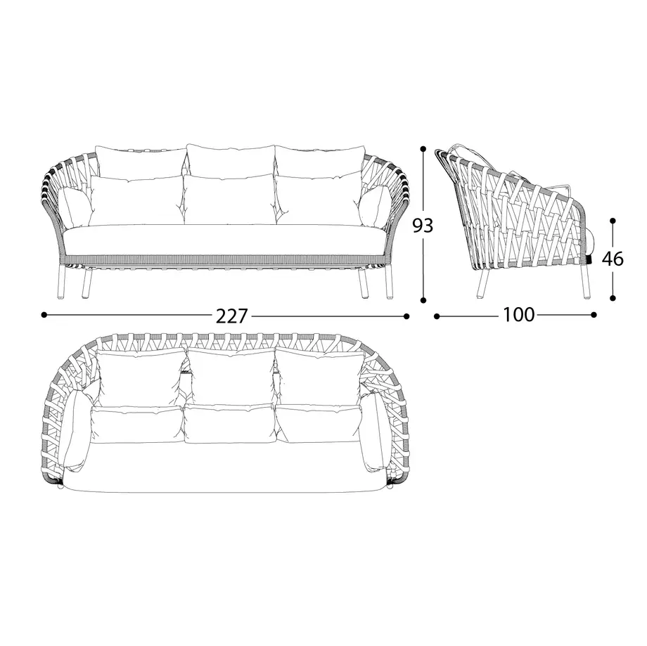 Varaschin Emma Cross Sofa