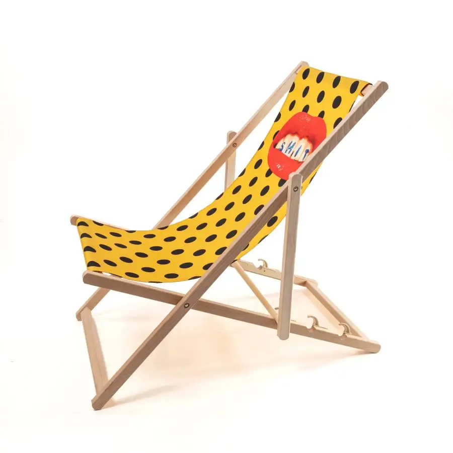 Seletti Toiletpaper Wooden Folding Deckchair Shit