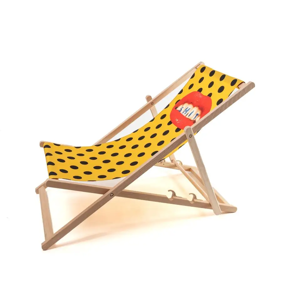 Seletti Toiletpaper Wooden Folding Deckchair Shit
