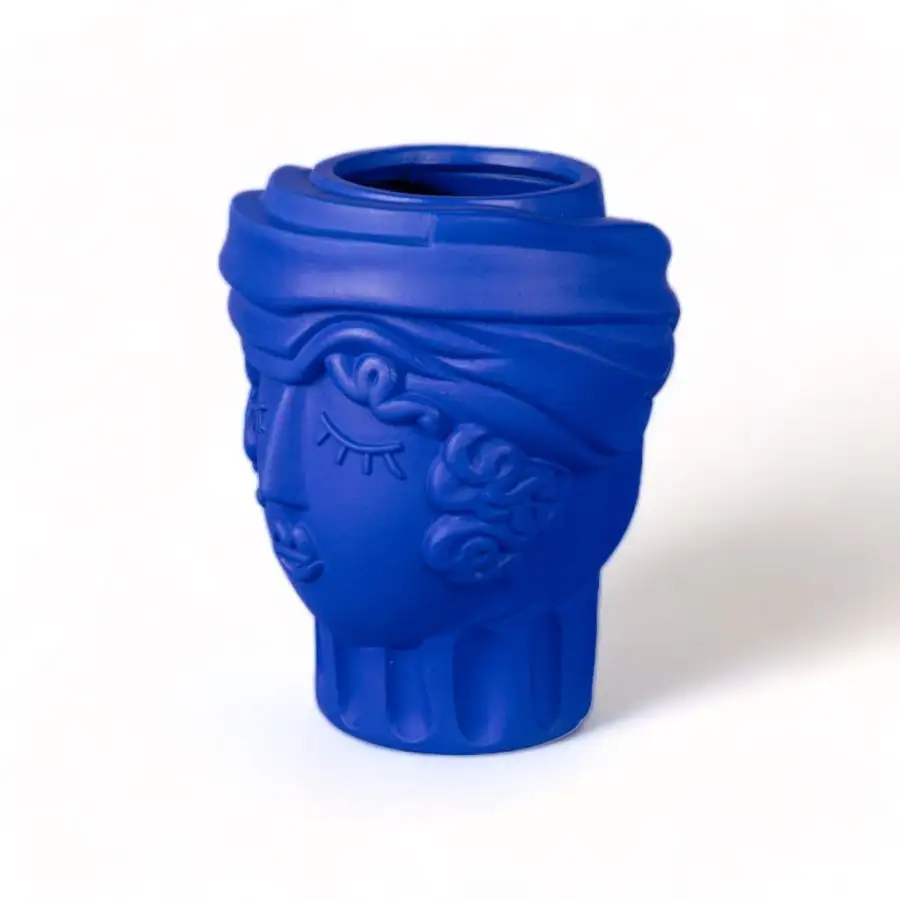 Seletti Magna Graecia Terracotta Vase Woman Blue