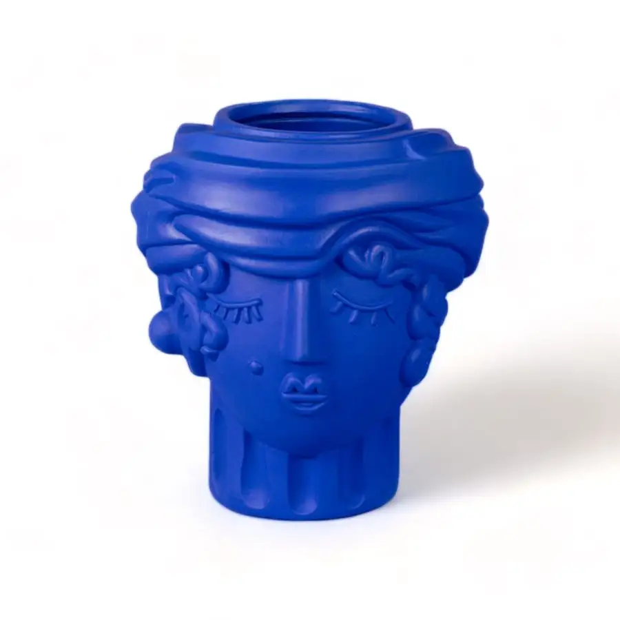 Seletti Magna Graecia Terracotta Vase Woman Blue