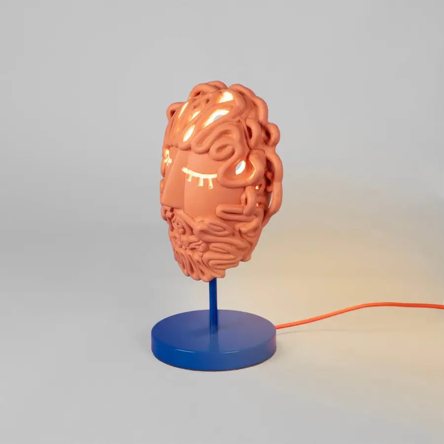 Seletti Magna Graecia Terracotta Lamp Ulysse Μask