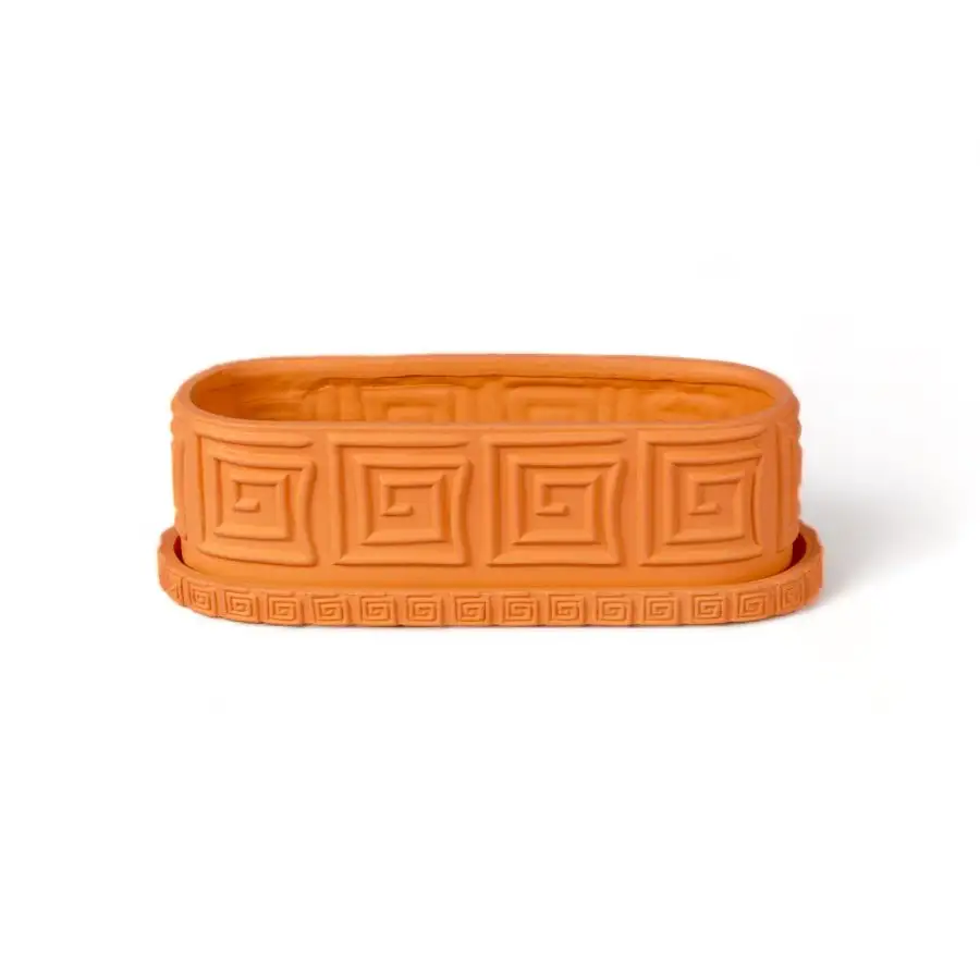 Seletti Magna Graecia Terracotta Vase with Saucer