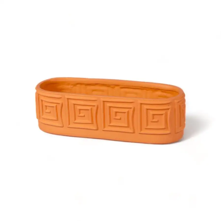 Seletti Magna Graecia Terracotta Vase with Saucer